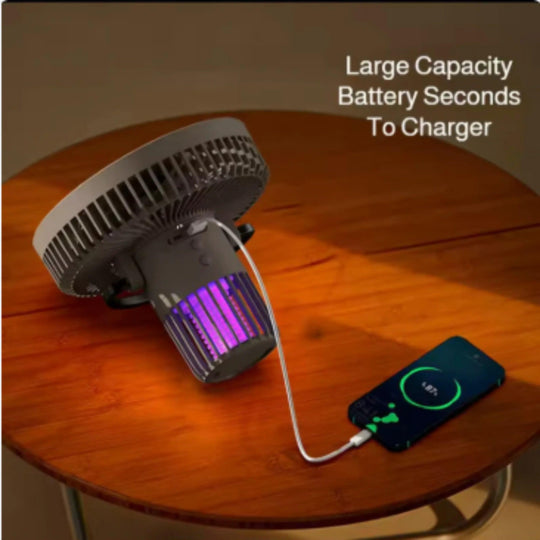 Rechargeable Mosquito Killer Fan with Lighting & Tripod Stand